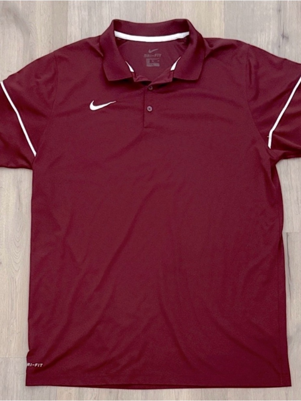 Nike Men’s Maroon Polo with White Accents